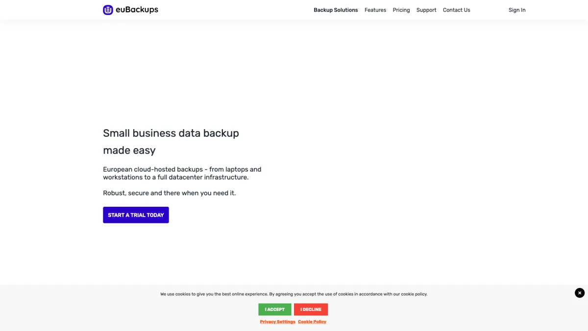 Interface euBackups : fonctionnalités, prix, alternatives Interface euBackups : fonctionnalités, prix, alternatives