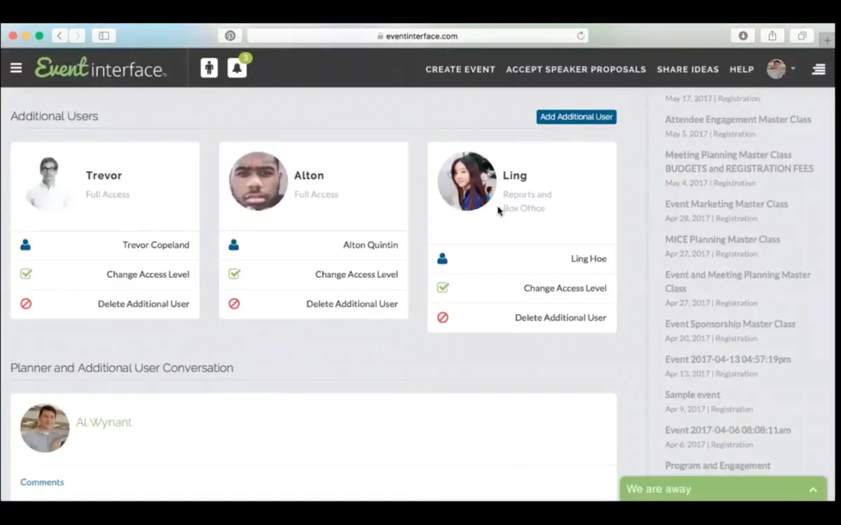 Interface Eventinterface: fonctionnalités, prix, alternatives
