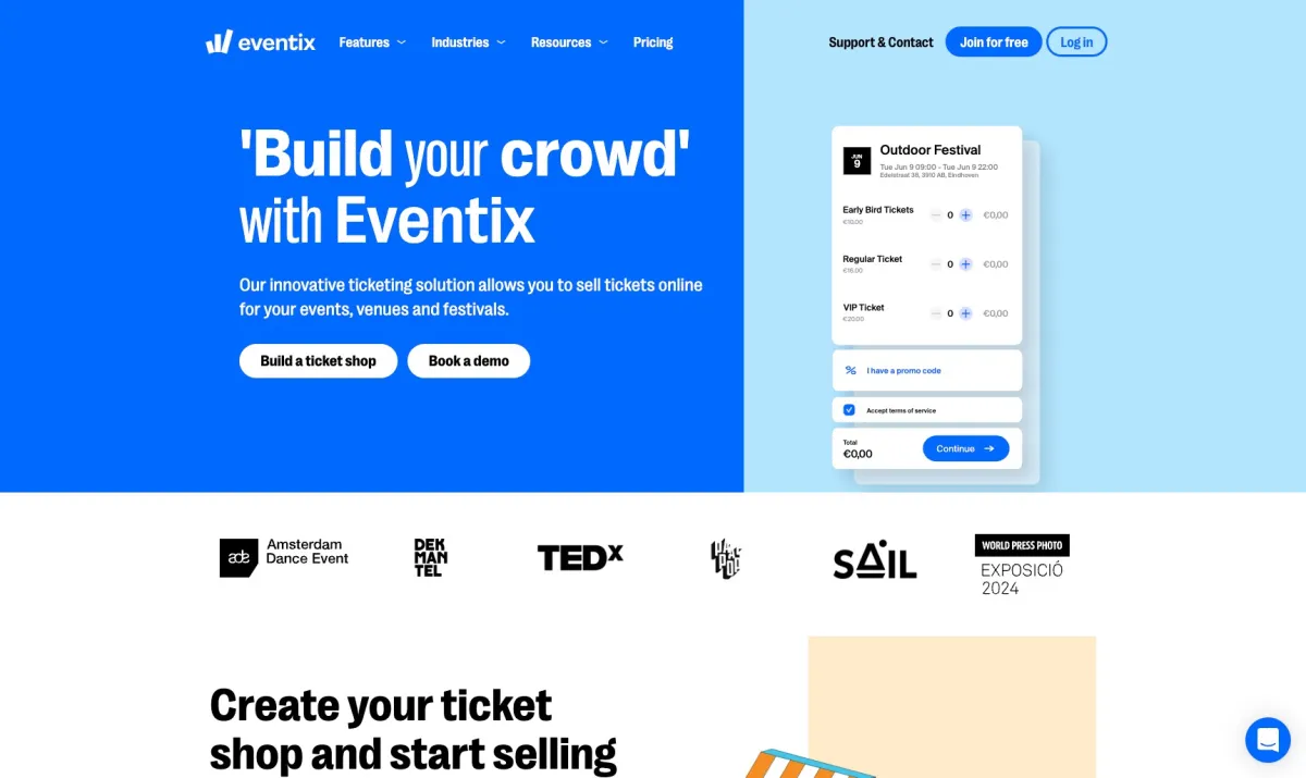 Interface Eventix Ticketing Software : image, ergonomie, alternatives