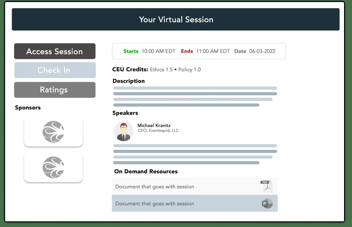 Interface Eventsquid: fonctionnalités, prix, alternatives
