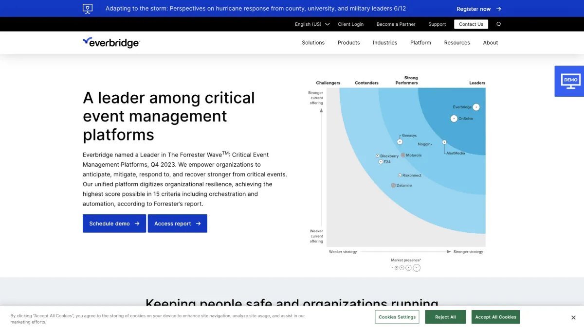 Interface Everbridge : fonctionnalités, prix, alternatives