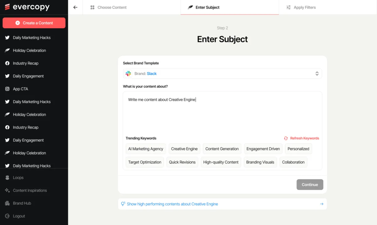 Interface Evercopy: fonctionnalités, prix, alternatives