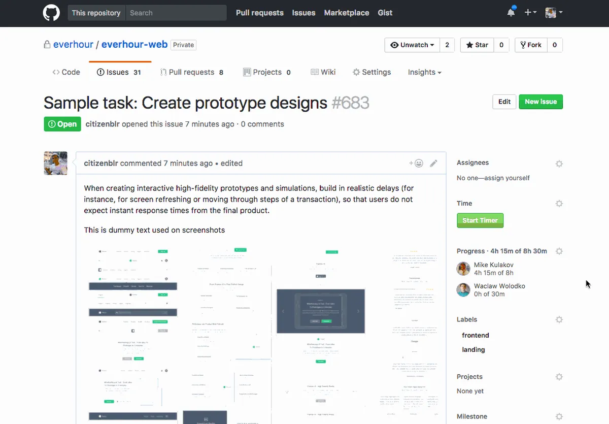 Interface Everhour: fonctionnalités, prix, alternatives