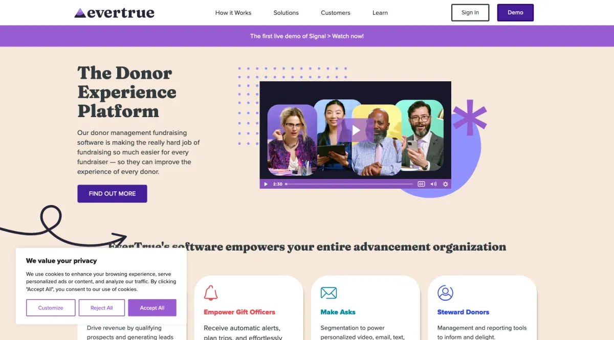Interface EverTrue : fonctionnalités, prix, alternatives