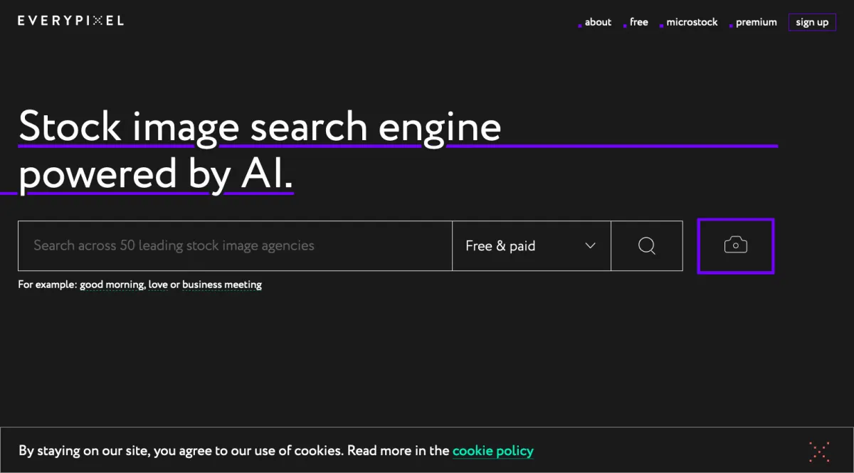 Interface Everypixel : image, ergonomie, alternatives Interface Everypixel : image, ergonomie, alternatives