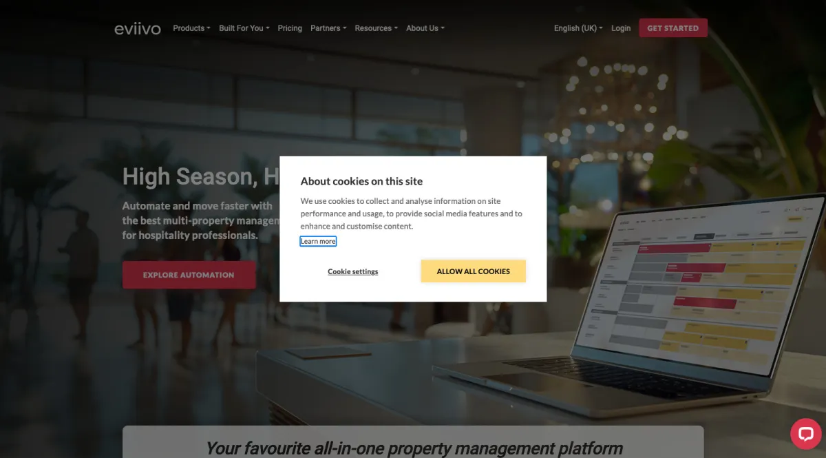 Interface Eviivo : fonctionnalités, prix, alternatives