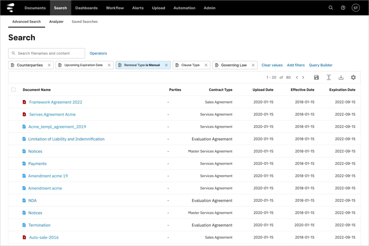 Interface Evisort: fonctionnalités, prix, alternatives
