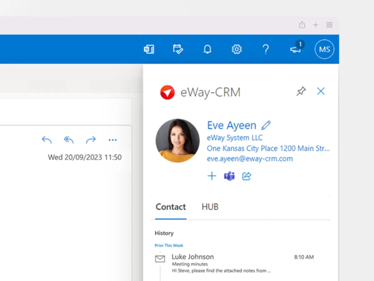 Interface eWay-CRM: fonctionnalités, prix, alternatives