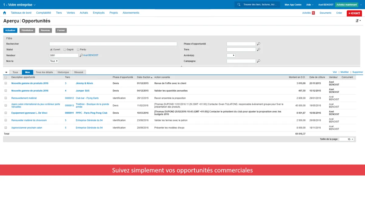Notre avis sur Exact Gestion De Projets : un logiciel de gestion de projet à découvrir