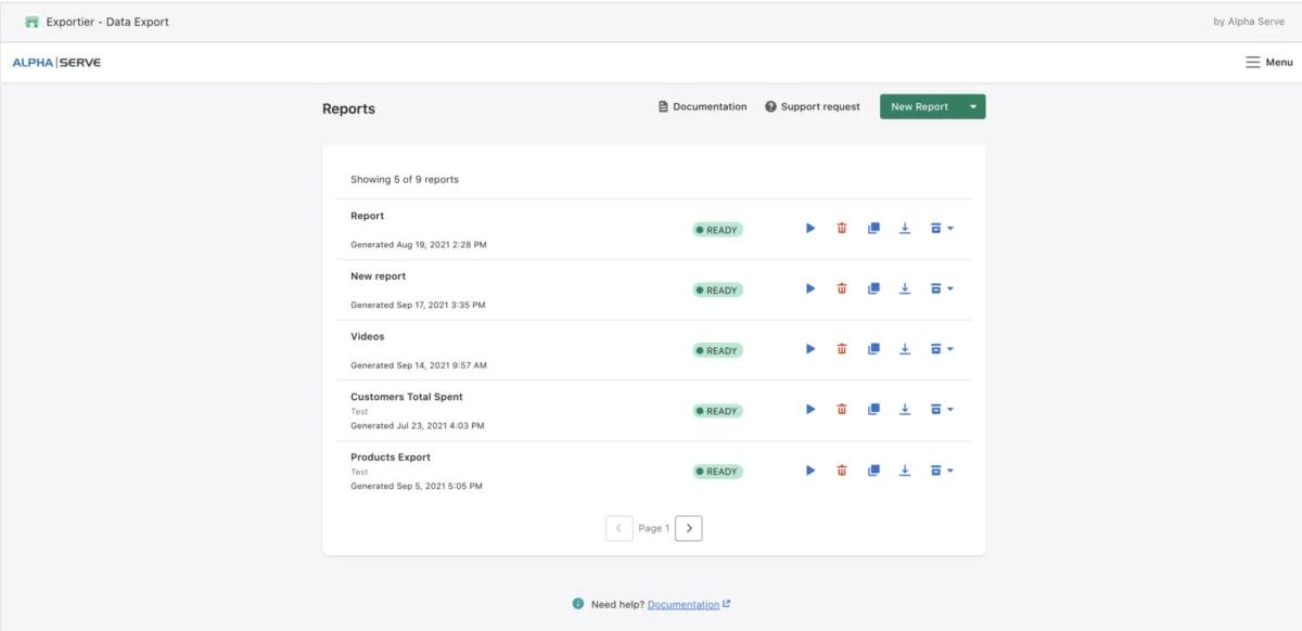 Interface Exportier - Data Export: image, ergonomie, alternatives Interface Exportier - Data Export: image, ergonomie, alternatives