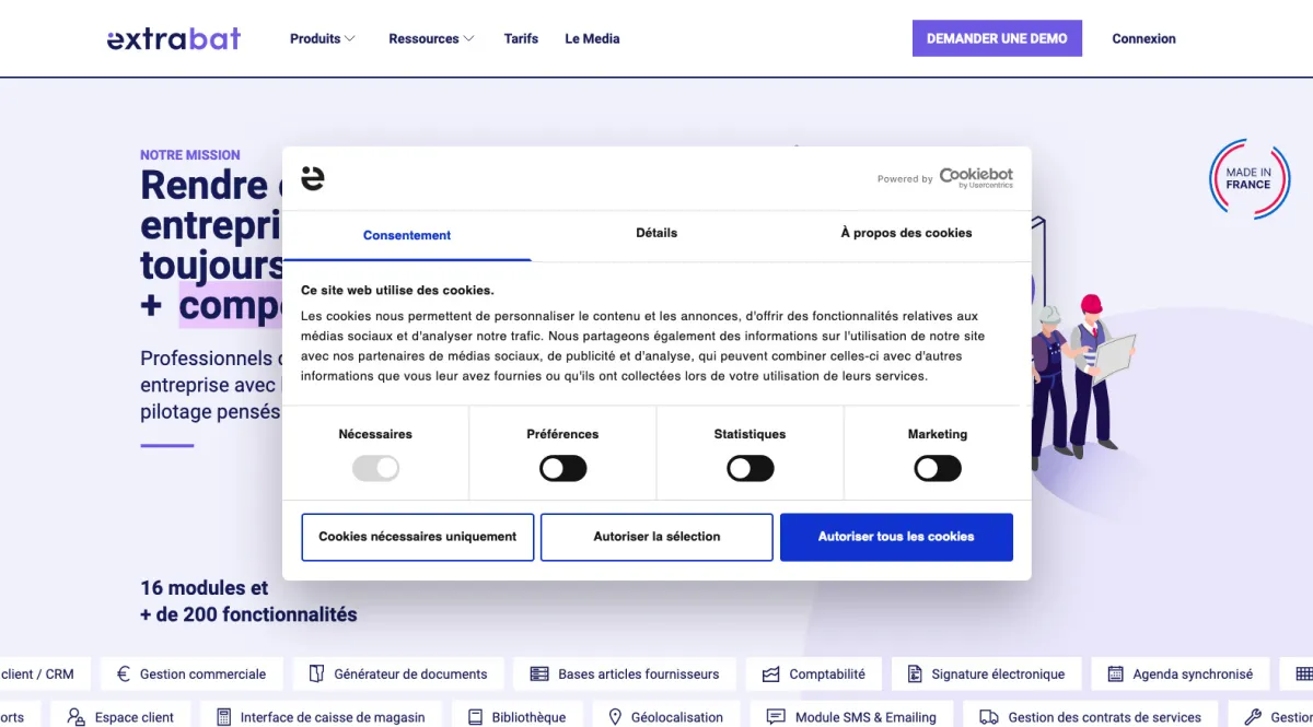 Interface Extrabat : fonctionnalités, prix, alternatives