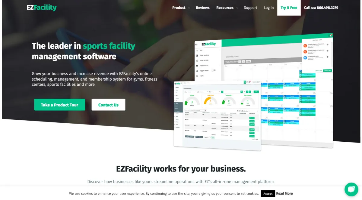Interface EZFacility : fonctionnalités, prix, alternatives