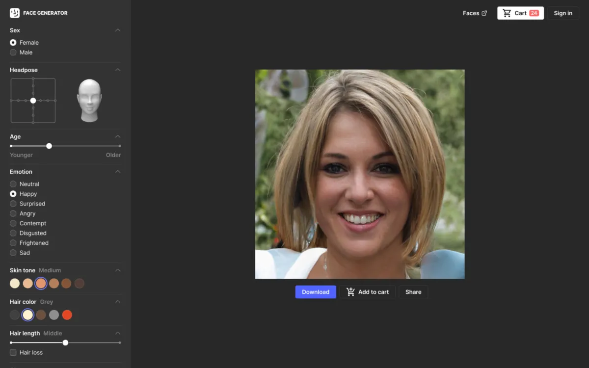 Interface Face Generator: fonctionnalités, prix, alternatives