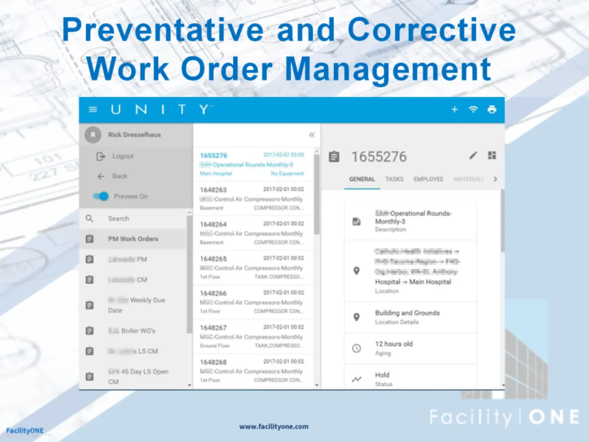 Interface FacilityONE: fonctionnalités, prix, alternatives