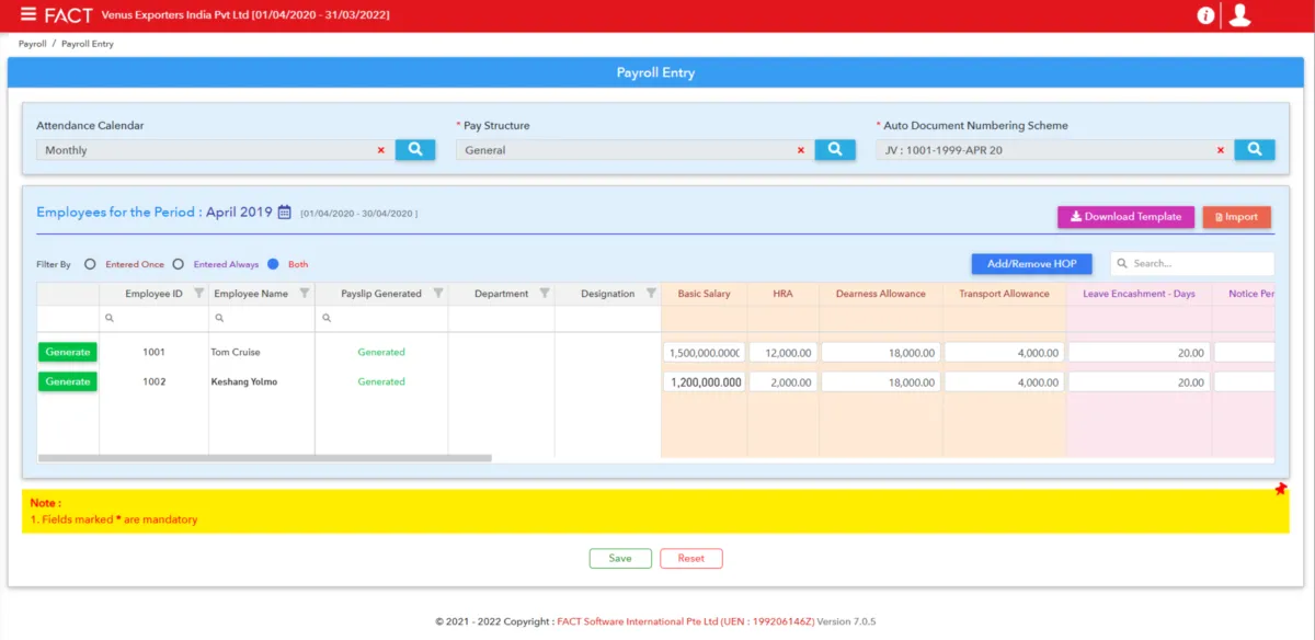 Interface FACT ERP.NG: image, ergonomie, alternatives