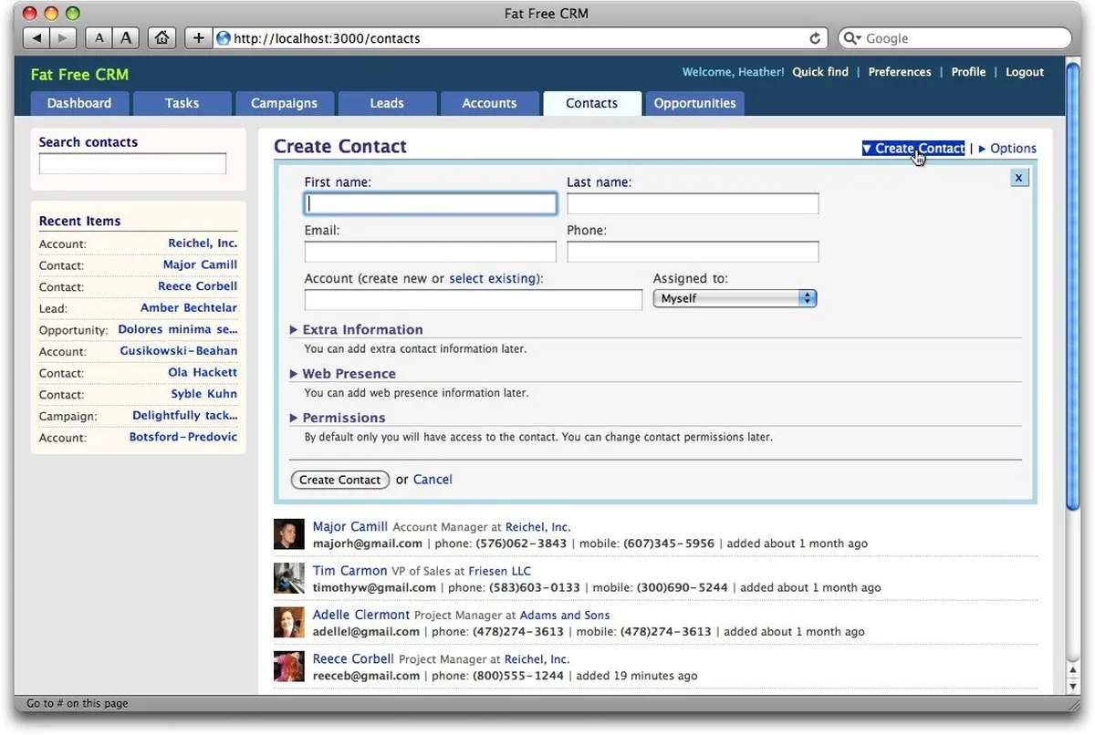 Fat Free CRM: avis sur le logiciel CRM: fonctionnalités, avantages, inconvénients et tarifs