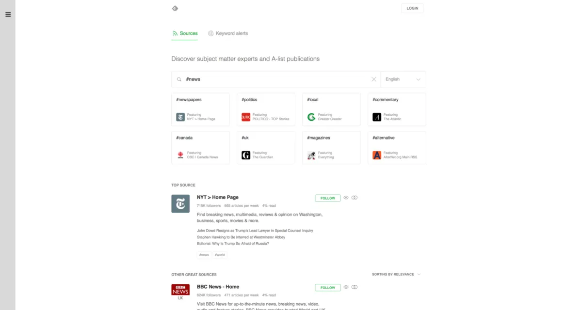 Interface Feedly: fonctionnalités, prix, alternatives