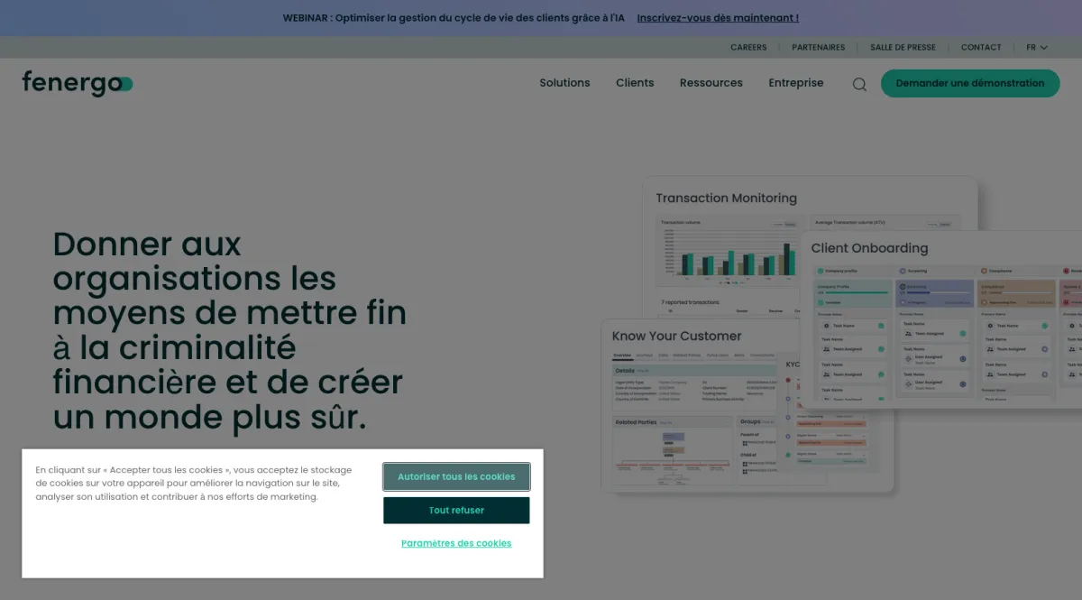 Interface Fenergo : image, ergonomie, alternatives