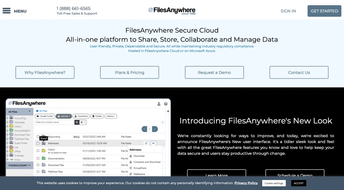 Interface FilesAnywhere : fonctionnalités, prix, alternatives