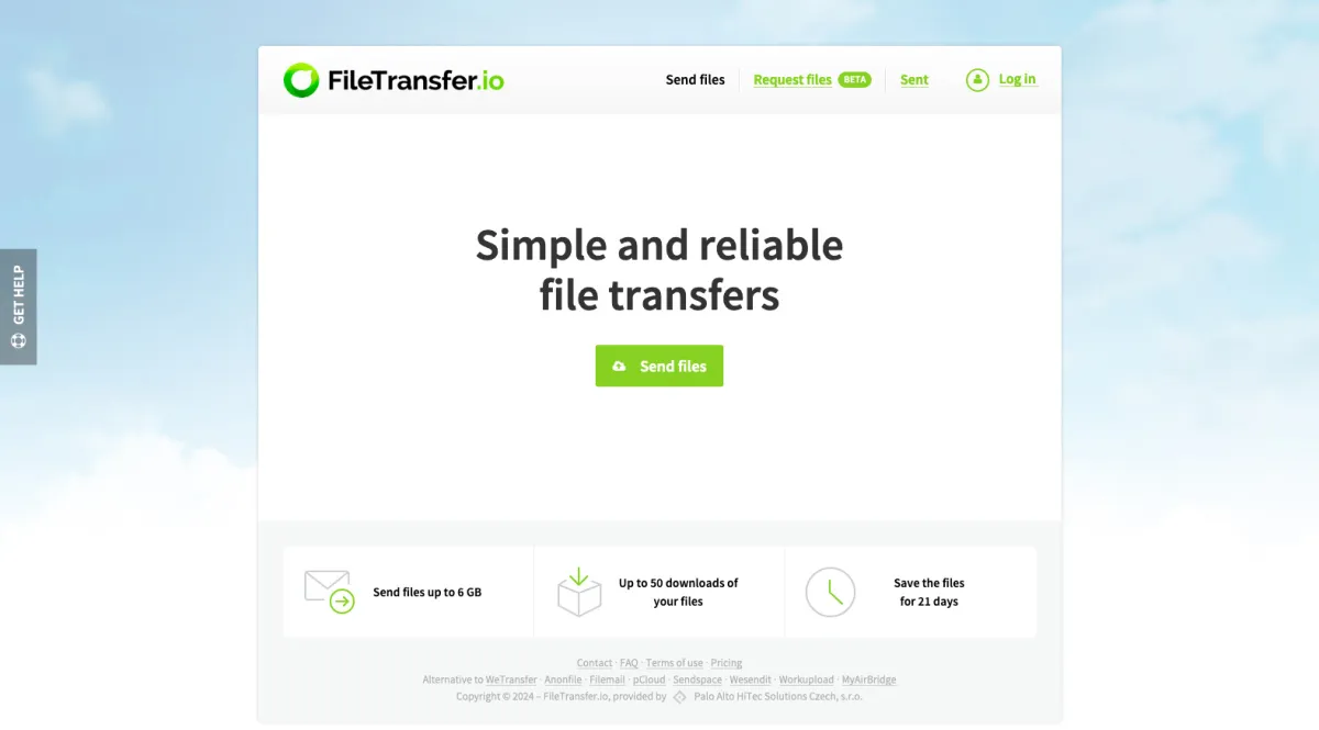 Interface FileTransfer.io : image, ergonomie, alternatives Interface FileTransfer.io : image, ergonomie, alternatives