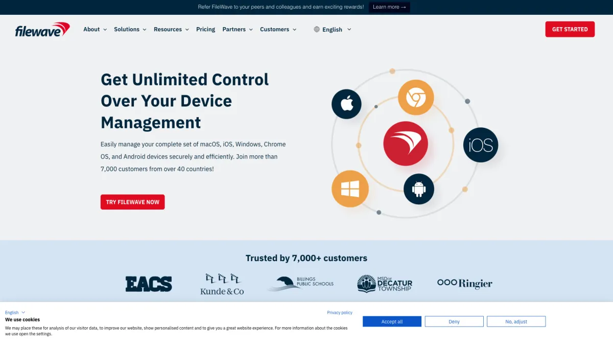 Interface FileWave : fonctionnalités, prix, alternatives