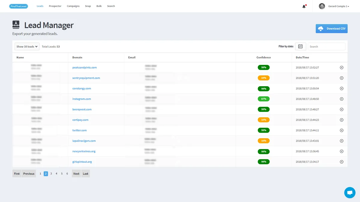 Interface FindThatLead: image, ergonomie, alternatives