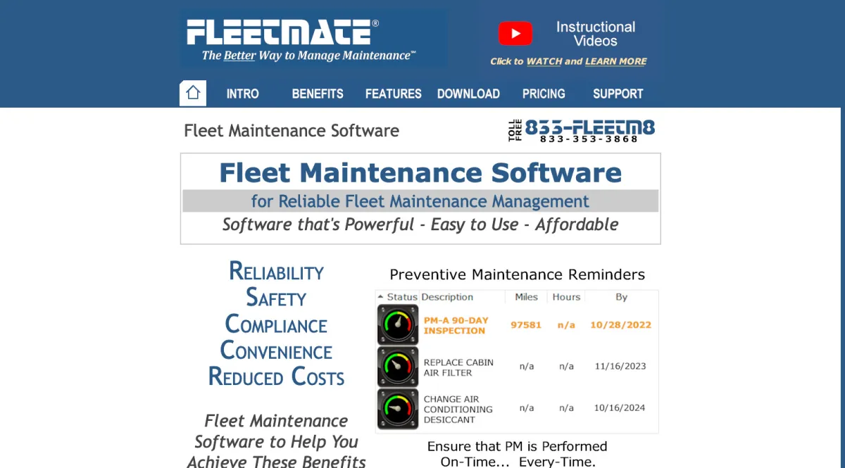 Interface FLEETMATE : fonctionnalités, prix, alternatives