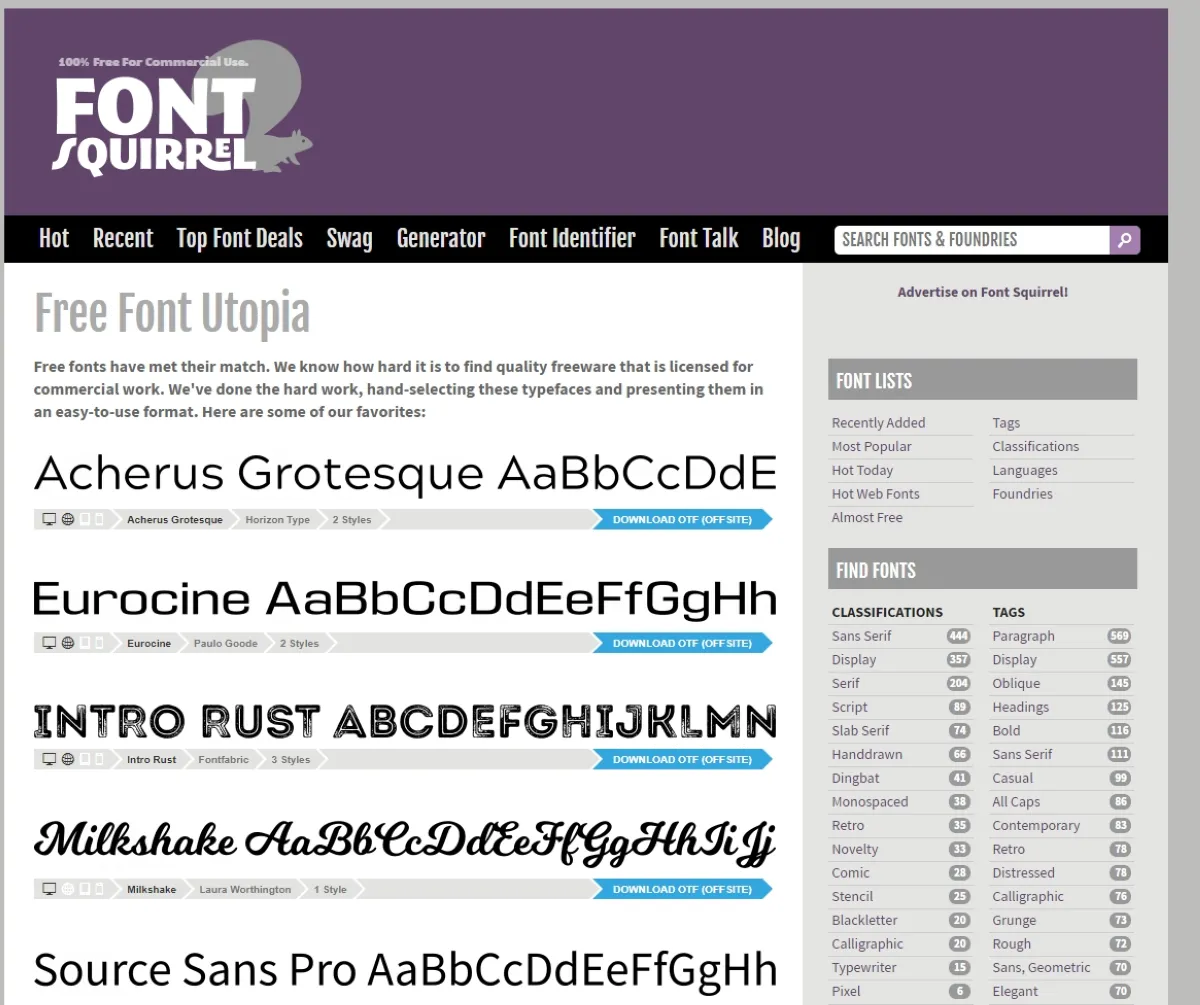 Font Squirrel: avis sur le logiciel de typographie / polices de caractères / webfont: fonctionnalités, avantages, inconvénients et tarifs Font Squirrel: avis sur le logiciel de typographie / polices de caractères / webfont: fonctionnalités, avantages, inconvénients et tarifs