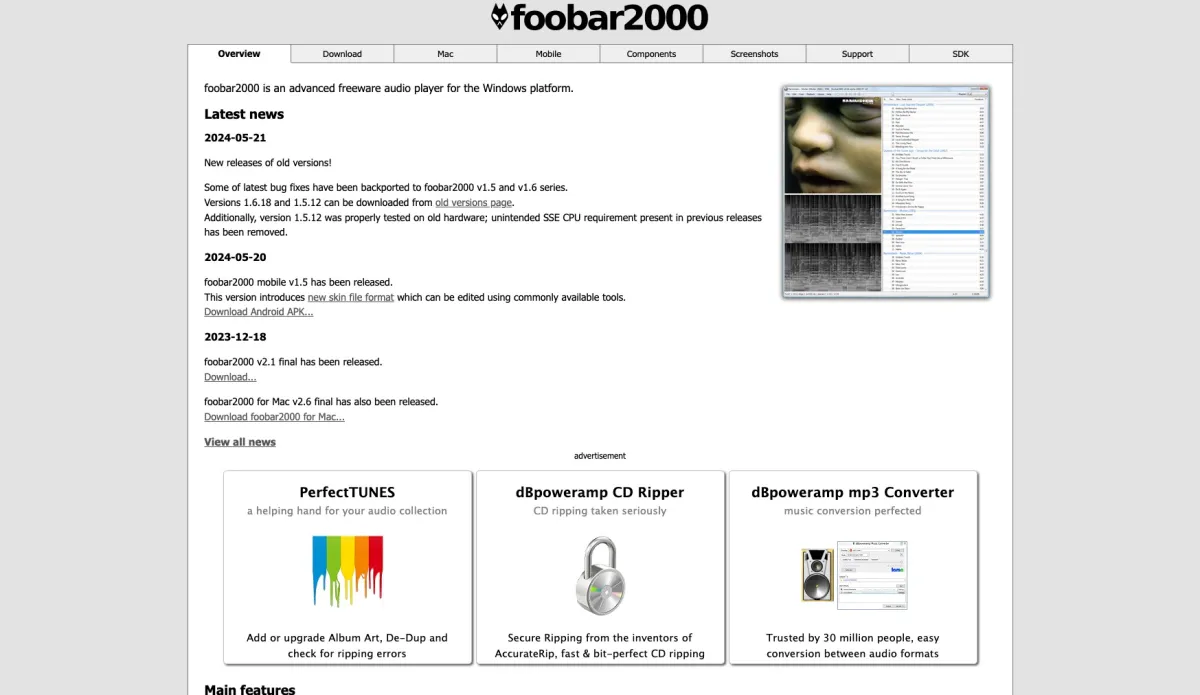Interface foobar2000 : fonctionnalités, prix, alternatives Interface foobar2000 : fonctionnalités, prix, alternatives