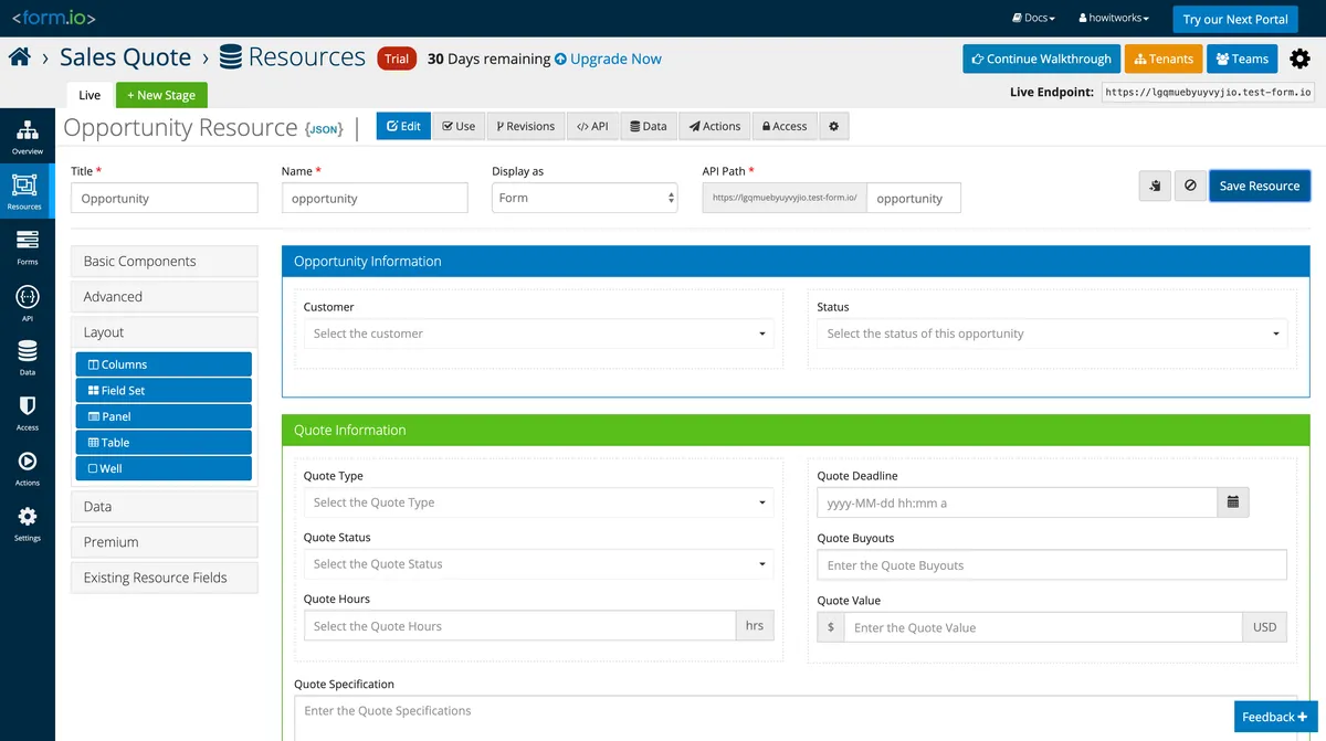 Interface Form.io: fonctionnalités, prix, alternatives Interface Form.io: fonctionnalités, prix, alternatives