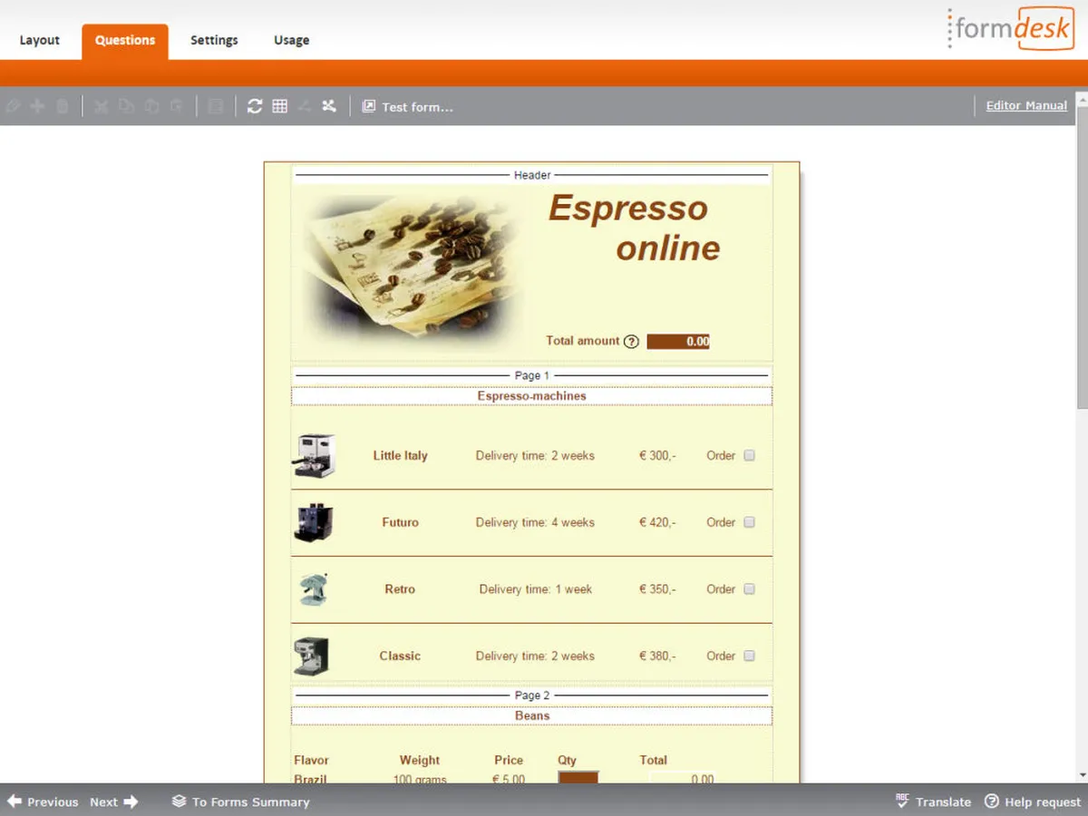 Interface Formdesk: fonctionnalités, prix, alternatives