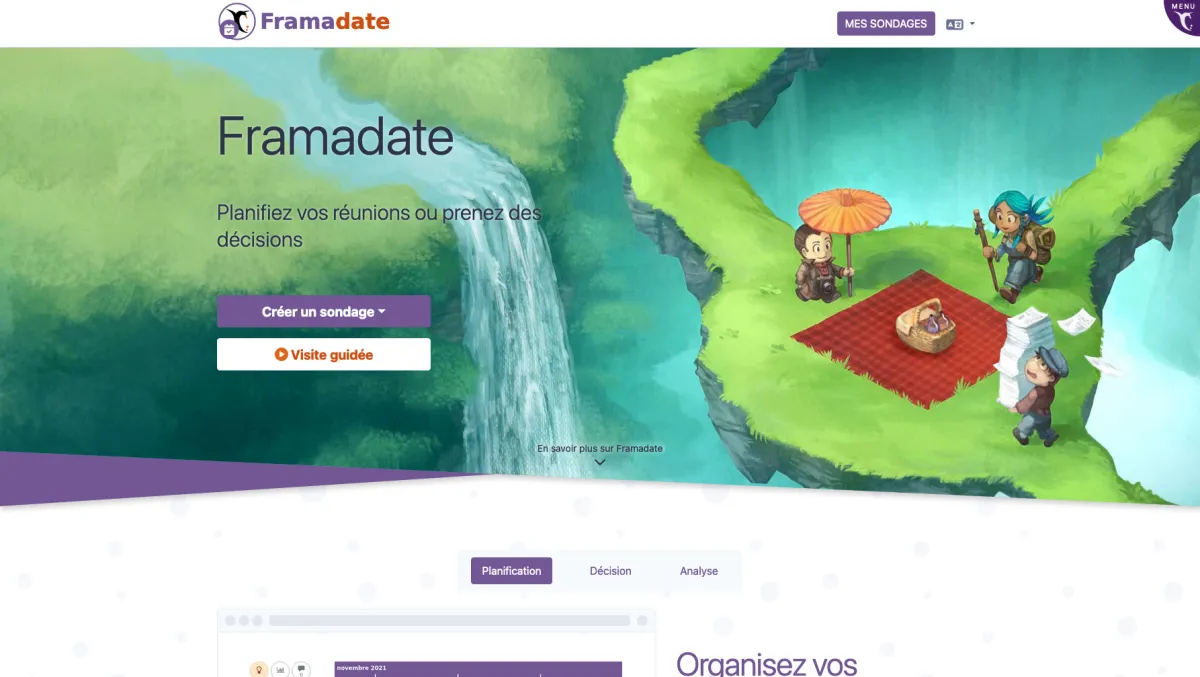 Interface Framadate : fonctionnalités, prix, alternatives