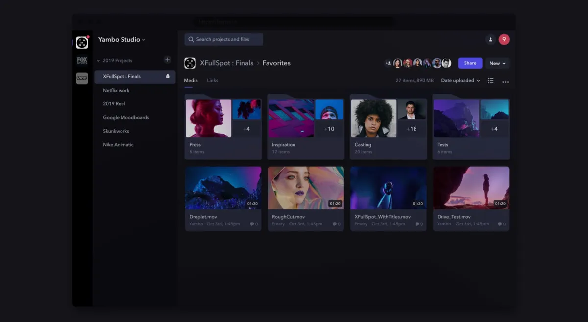 Interface Frame.io: image, ergonomie, alternatives