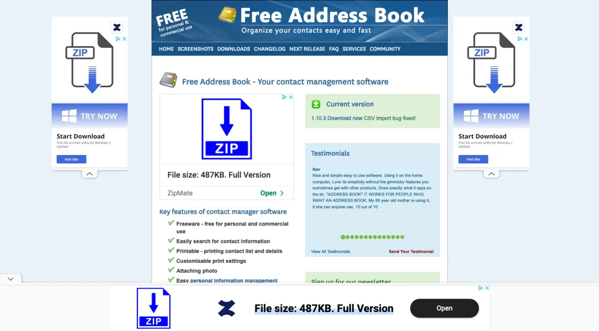 Interface Free Address Book : fonctionnalités, prix, alternatives