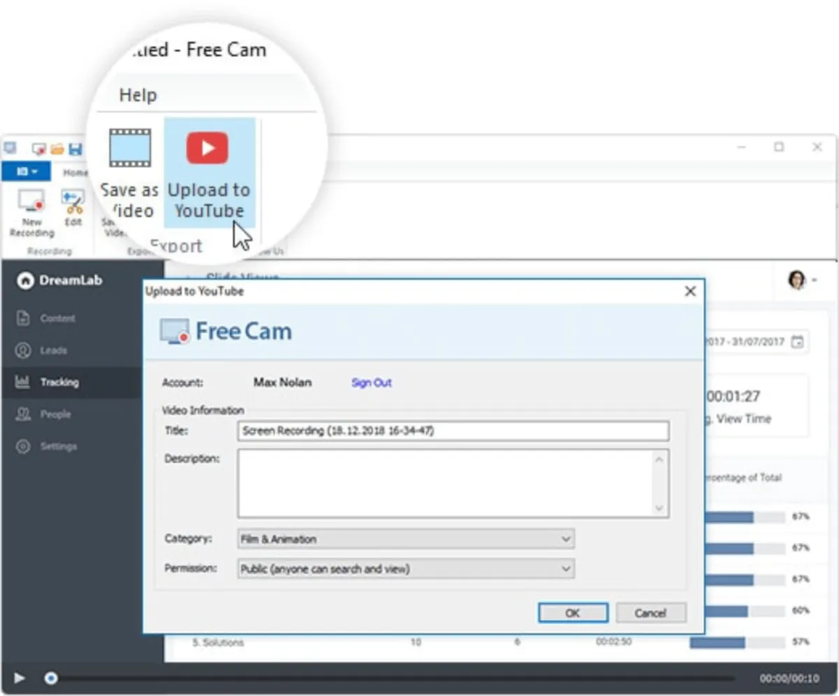 Interface Free Cam: fonctionnalités, prix, alternatives
