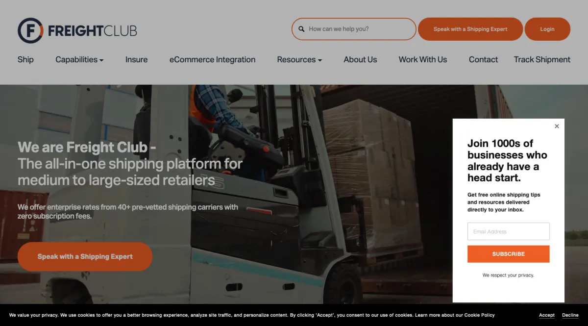 Interface Freight Club : fonctionnalités, prix, alternatives