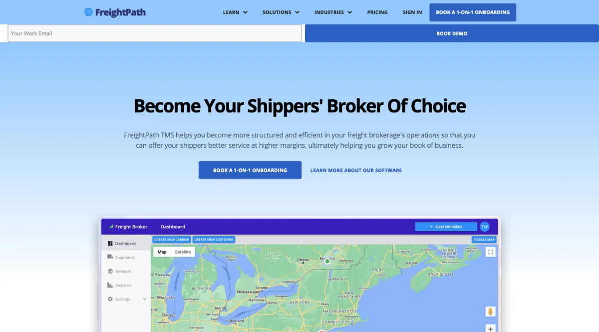 Interface FreightPath : fonctionnalités, prix, alternatives