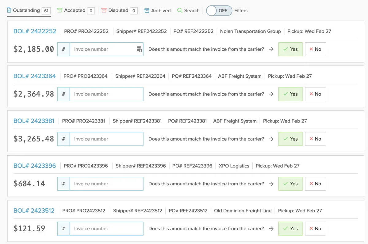 Interface Freightview: fonctionnalités, prix, alternatives