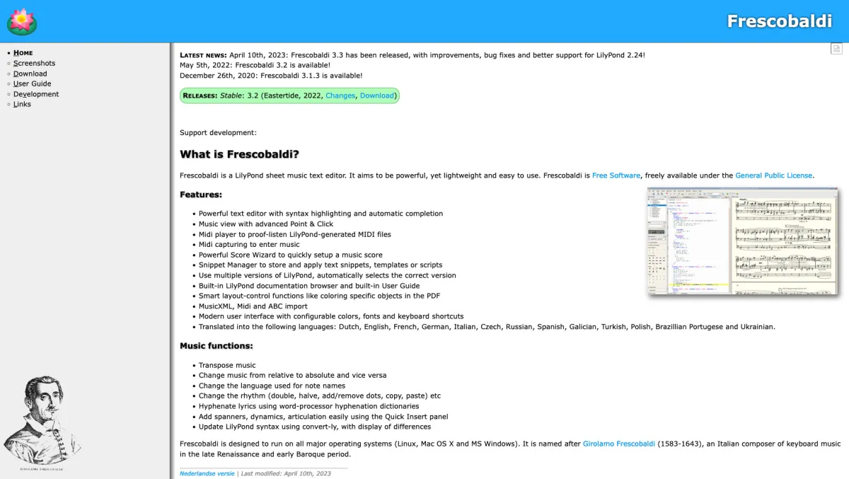Interface Frescobaldi : image, ergonomie, alternatives