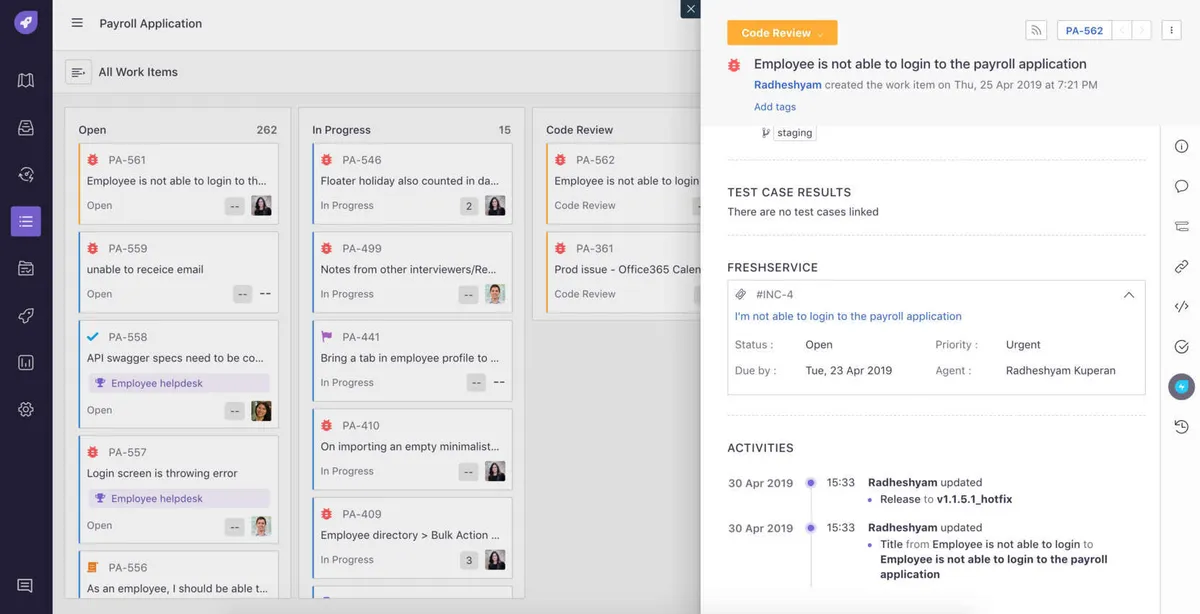 Interface Freshrelease: fonctionnalités, prix, alternatives