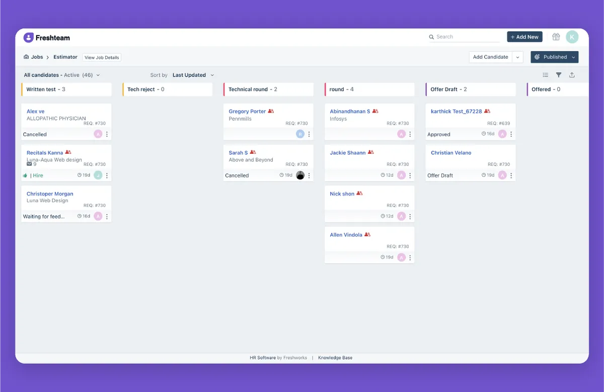 Interface Freshteam: fonctionnalités, prix, alternatives Interface Freshteam: fonctionnalités, prix, alternatives