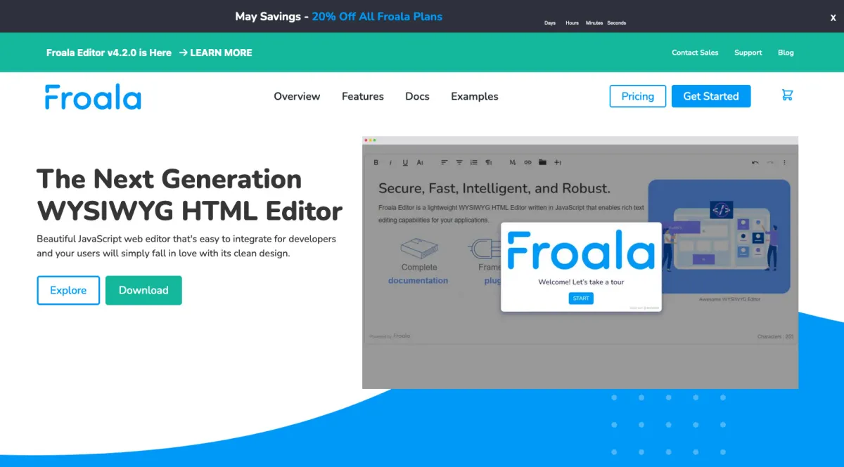 Interface Froala : fonctionnalités, prix, alternatives