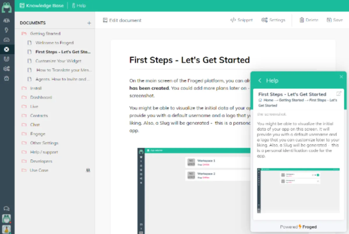 Interface FROGED: fonctionnalités, prix, alternatives