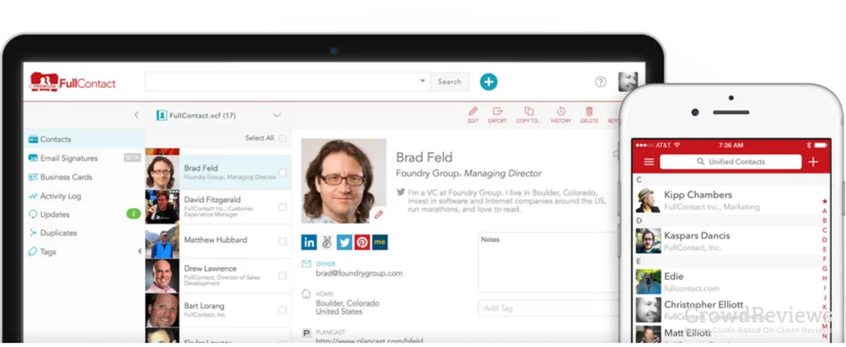 Notre avis sur FullContact : un logiciel de gestion de leads (lead management) à découvrir