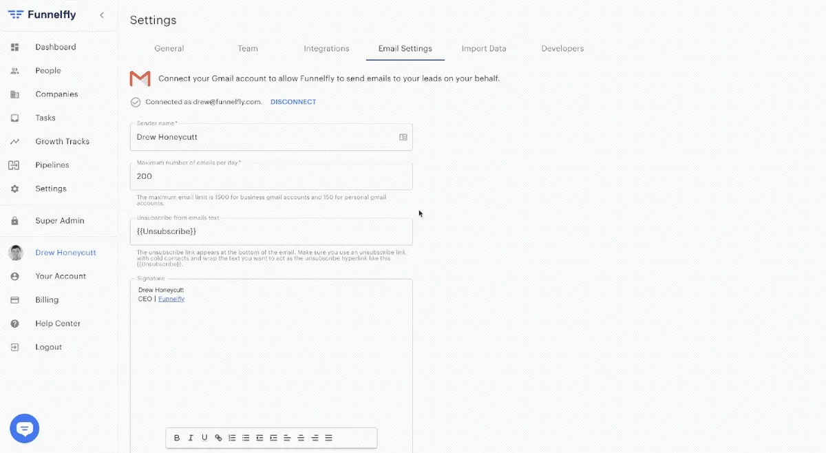 Interface Funnelfly: image, ergonomie, alternatives