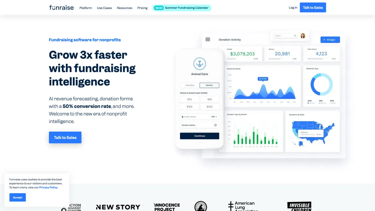 Interface Funraise : fonctionnalités, prix, alternatives
