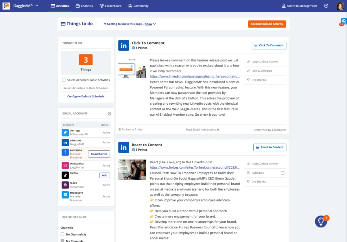 Interface GaggleAMP: fonctionnalités, prix, alternatives