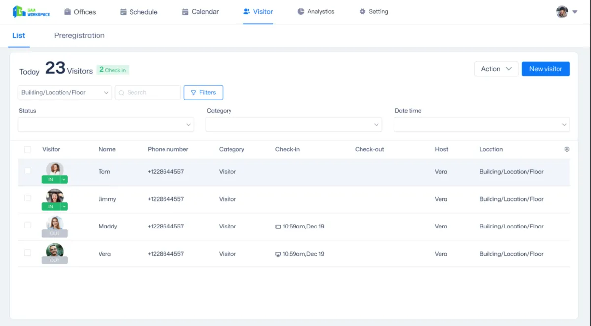 Interface Gaia Workspace: fonctionnalités, prix, alternatives