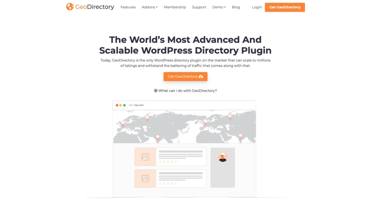 Interface GeoDirectory : image, ergonomie, alternatives
