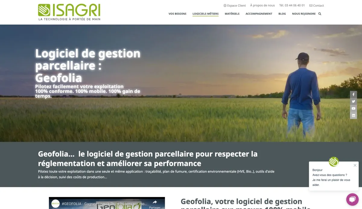 Geofolia: avis sur le logiciel pour l'agriculture: fonctionnalités, avantages, inconvénients et tarifs